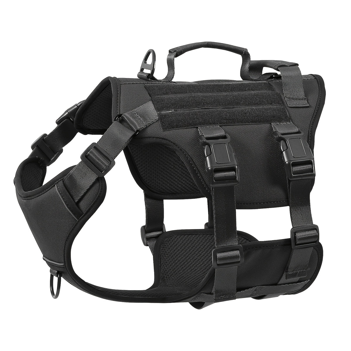 Full Body Dog Harness with Lift Handle, Soft Padded Adjustable Reflective Walking Vest with Leash Clip for Hiking and Training, S to XL