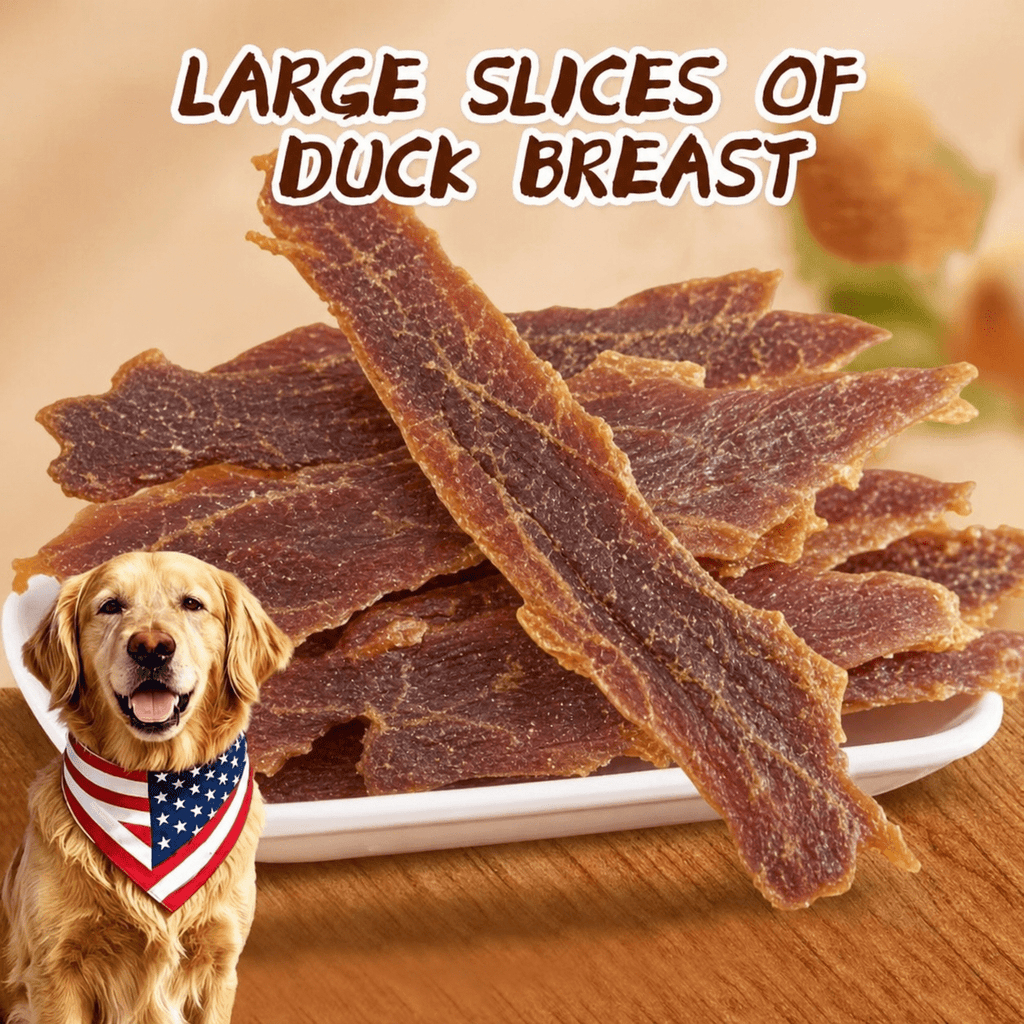 Duck Breast Dog Treats 100g Trial Pack, Soft Meat Jerky Slices for Supervised Training Rewards, Everyday Snack Breaks and Dog Lover Gift Baskets