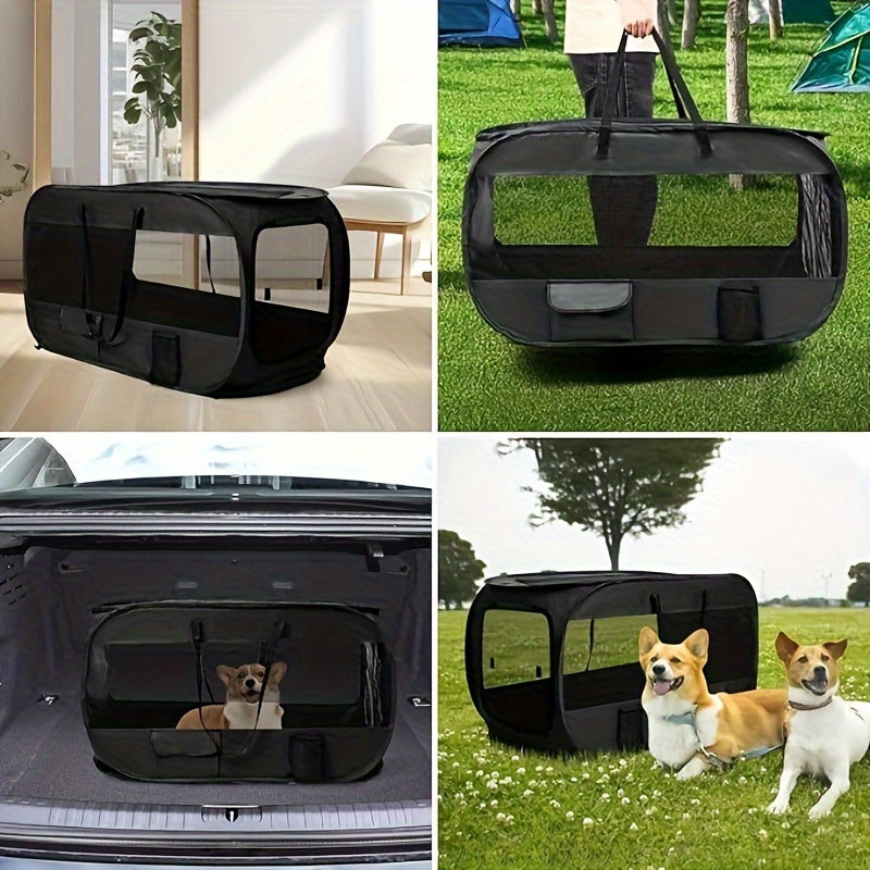Rectangular Folding Dog Kennel for Puppies, Pet Tent for Supervised Rest with Foldable Design, Olive Green, Grey, Navy or Black Options, 1 Piece