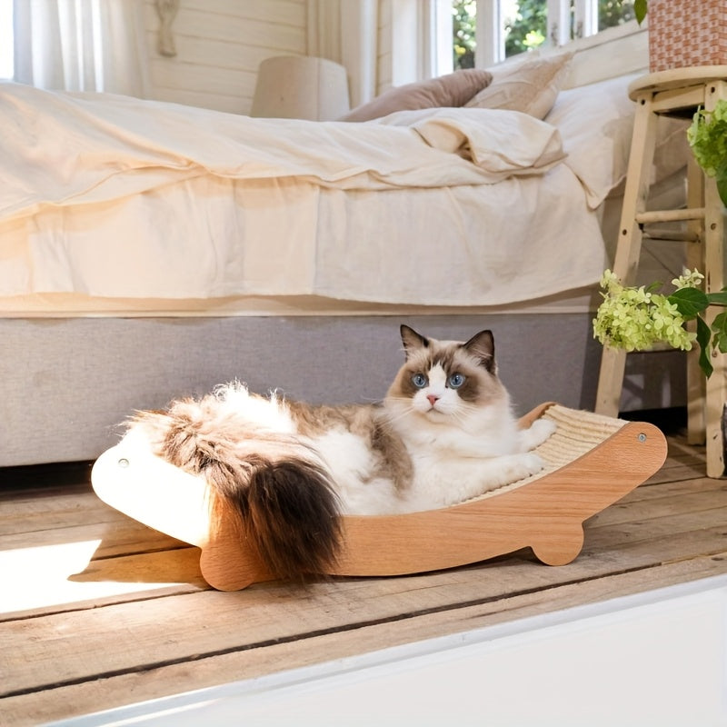 Sisal Cat Scratching Board and Lounge Bed for Indoor Cats, Integrated Sofa-Style Pet Scratcher for Daily Claw Scratching and Rest