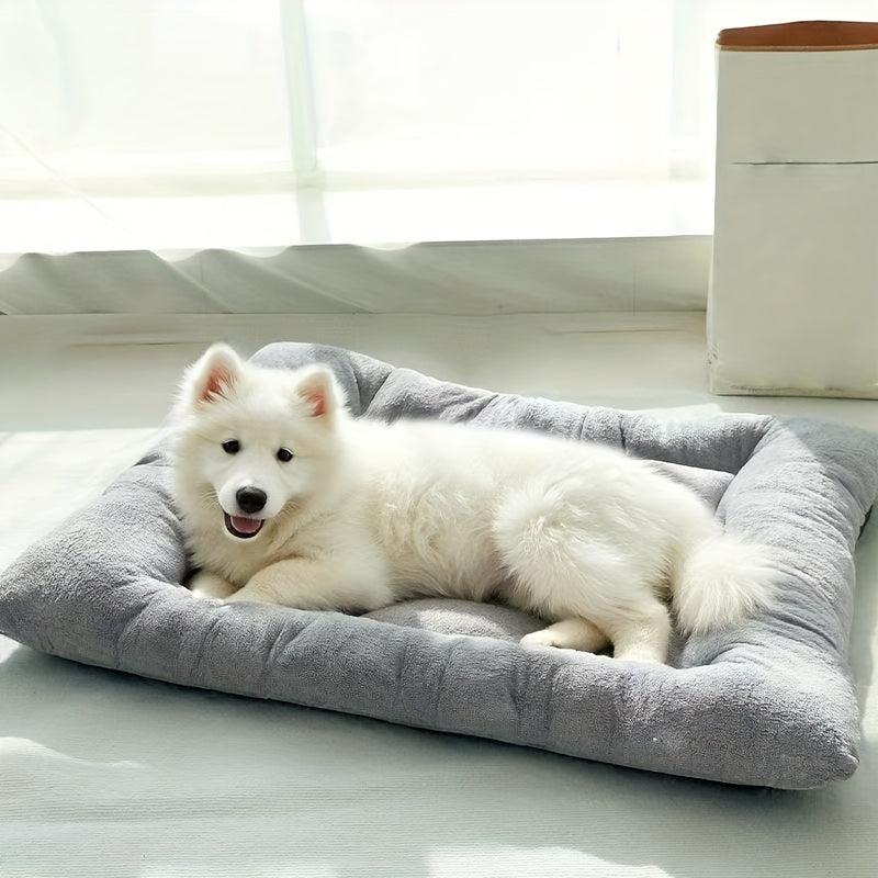 Dog Sofa Bed with Non-Slip Base, Grey 35.4 x 17.7 Inch Pet Lounge with Machine-Washable Polyester Cushion for Everyday Indoor Rest