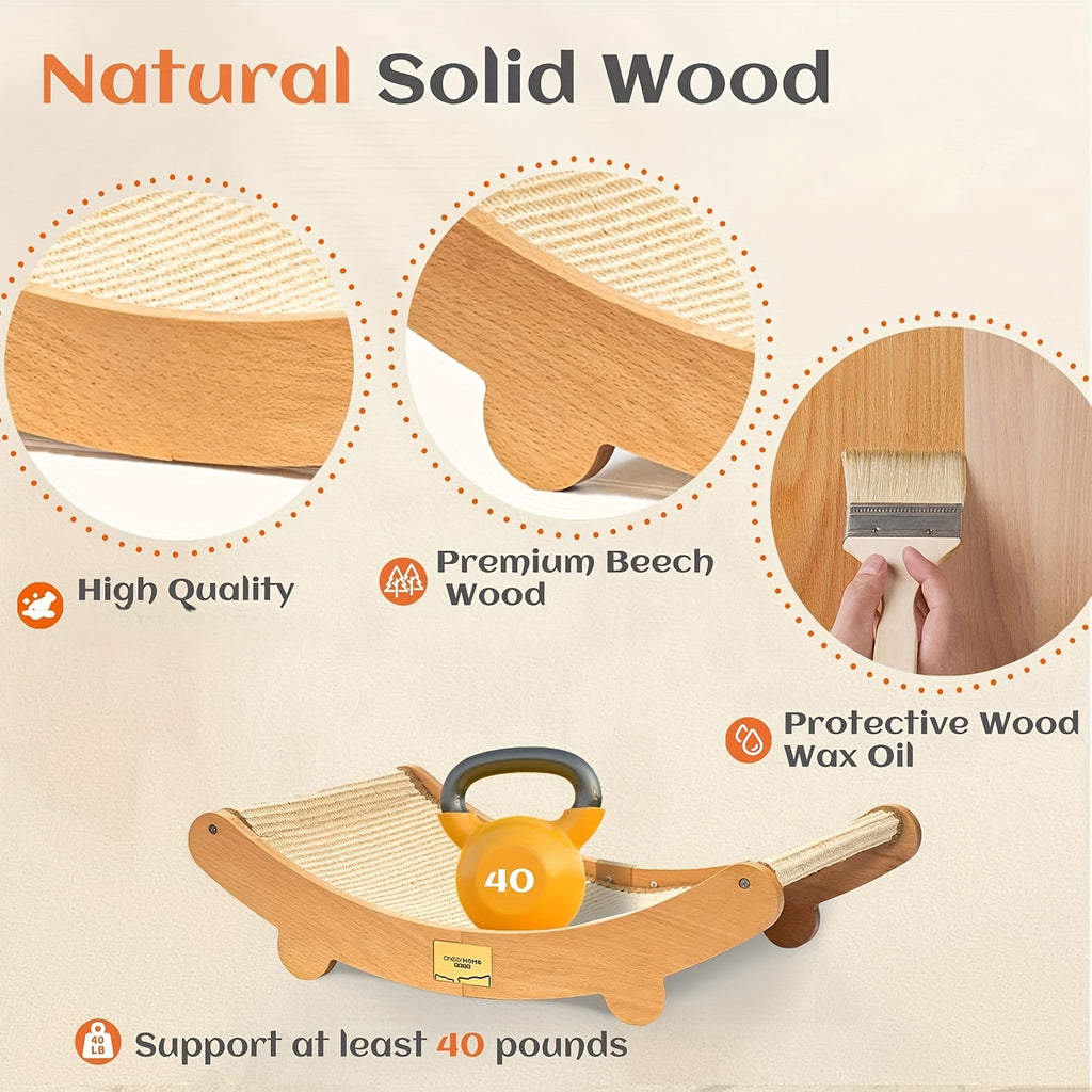 Sisal Cat Scratching Board and Lounge Bed for Indoor Cats, Integrated Sofa-Style Pet Scratcher for Daily Claw Scratching and Rest