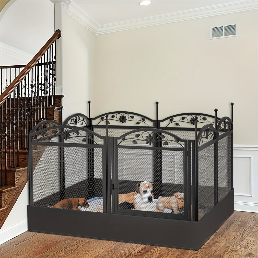 Dog Playpen with Waterproof Pad, 8-Panel Heavy Duty Metal Pet Fence with Door for Indoor Outdoor Puppy Training, Exercise and Large Dog Play Areas