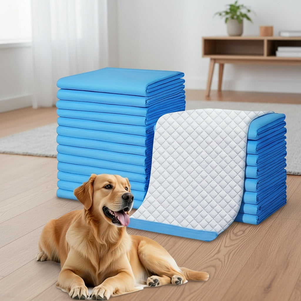 Extra Large Disposable Dog Pee Pads with Absorbent Polymer Core, Puppy Potty Training and Crate Liners in Multiple Sizes, 40 or 120 Count Options