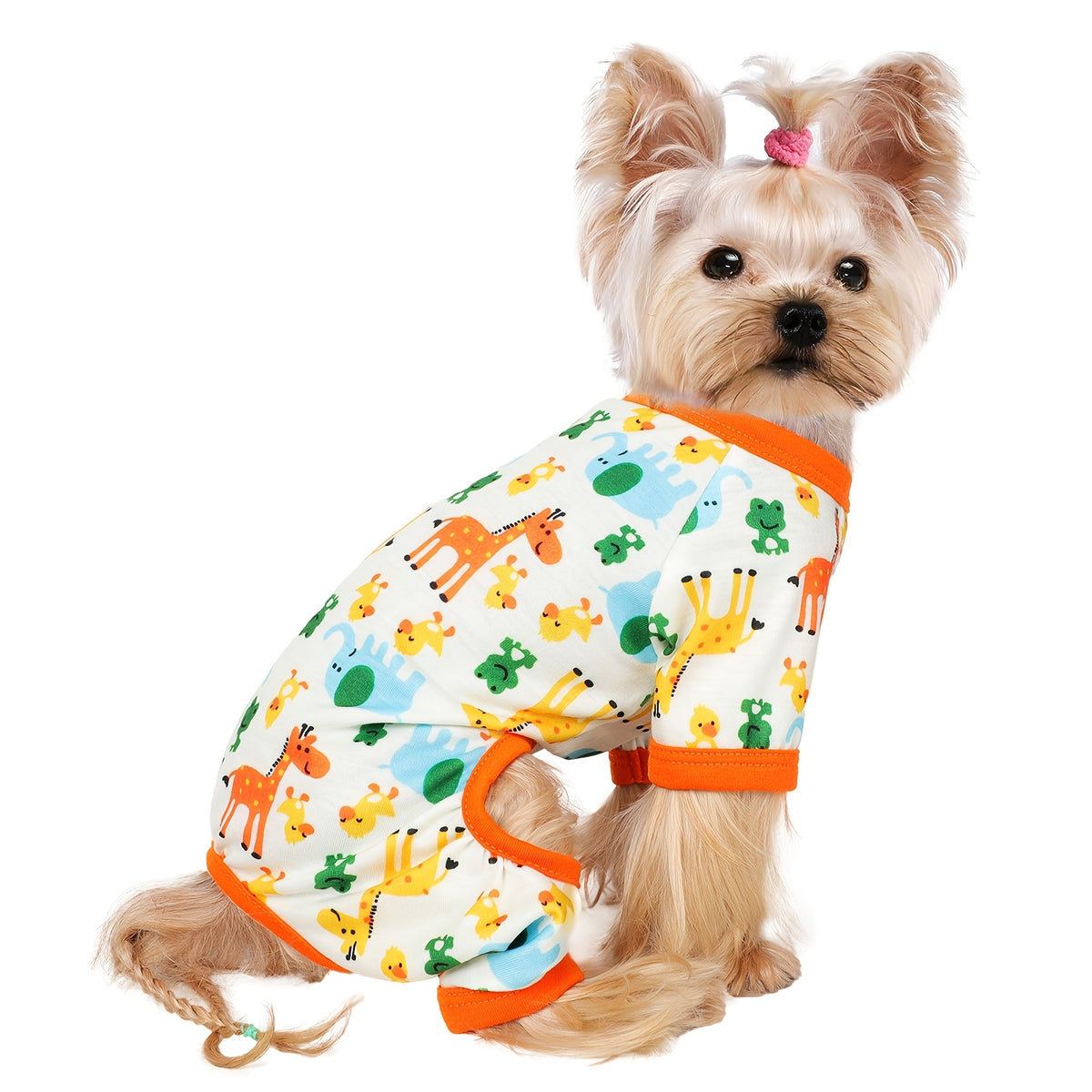 Four-Leg Dog Pajamas for Small Dogs and Cats, Soft Stretch Knit Pullover Pet Onesie for Spring Summer Lounging, XS S M L in Five Color Options