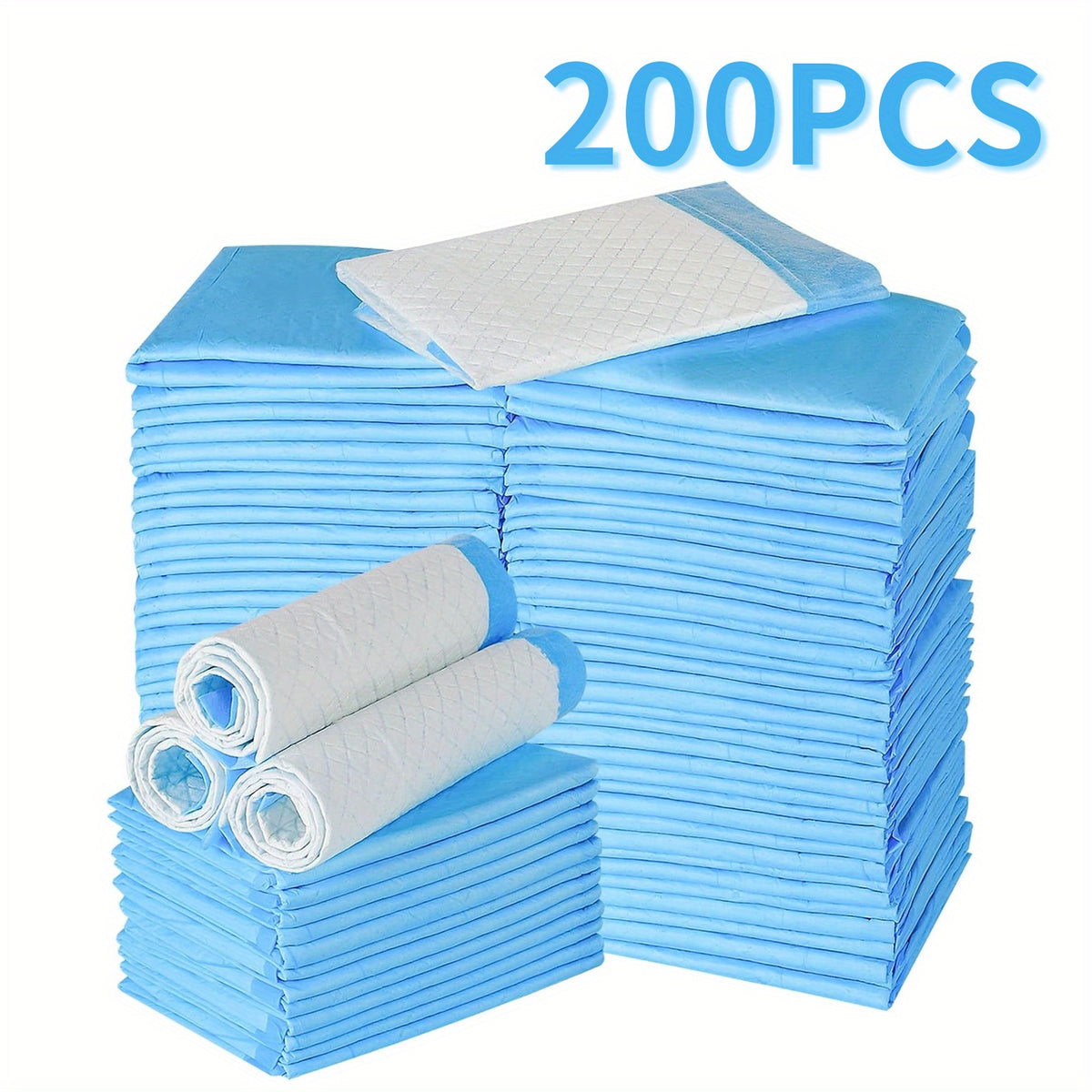 Puppy Training Pads for Home and Camping, 50, 100 or 200 Count Absorbent Quick-Drying Dog Pee Pads with Leak Protection for Indoor Potty Routines
