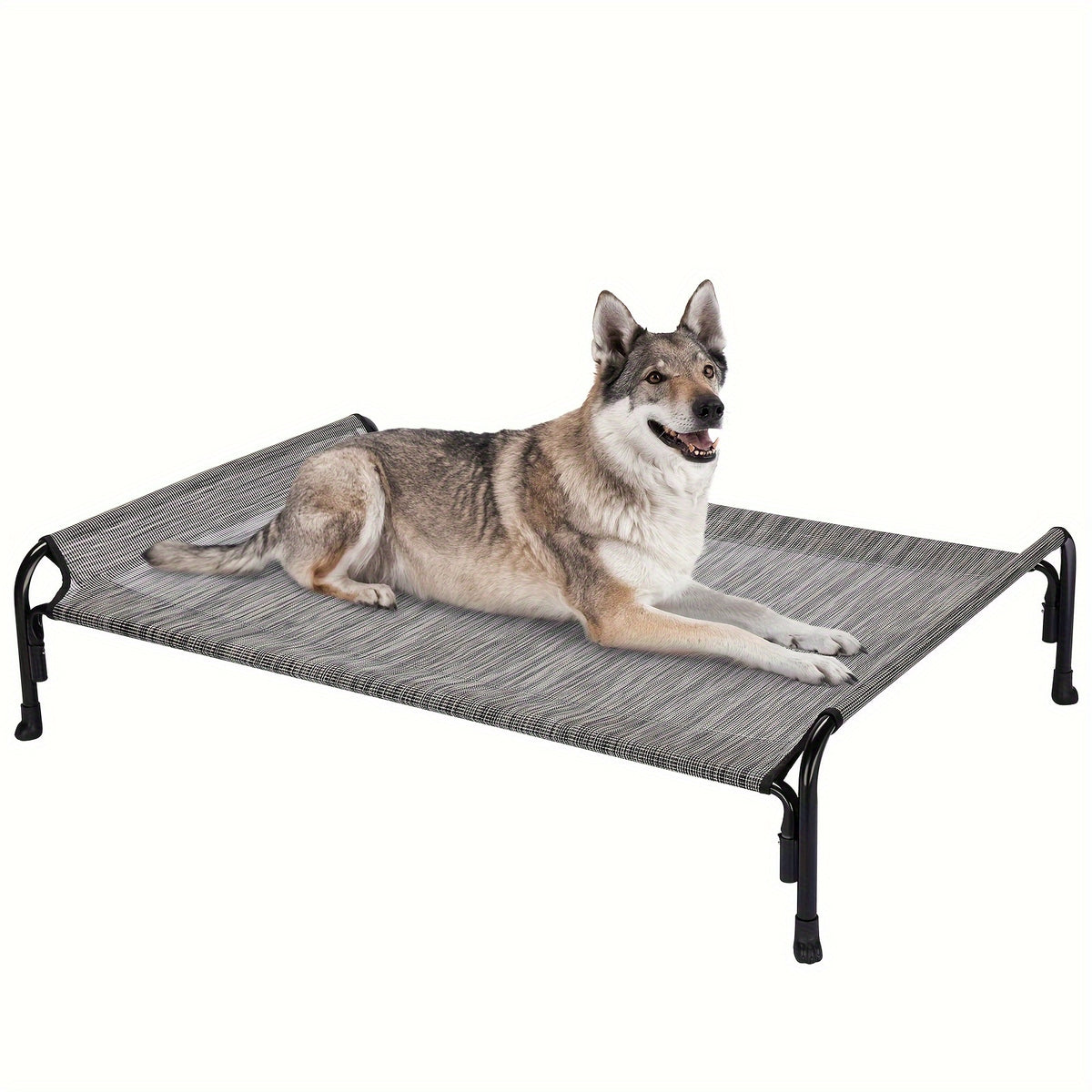Elevated Dog Bed with Sloped Headrest, Breathable Raised Pet Cot in M to XXL Sizes for Indoor Lounging, Outdoor Rest and Camping