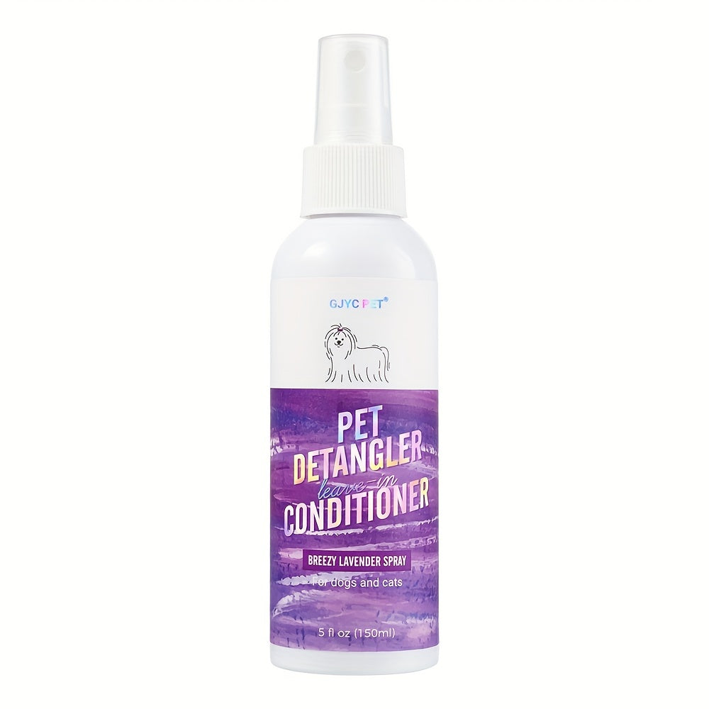 Dog Detangler Spray with Lavender Fragrance, 150ml Leave-In Conditioner and Tangle Remover for Everyday Coat Brushing and At-Home Dog Grooming