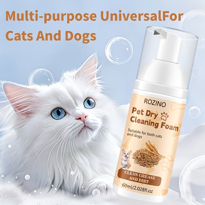 No-Rinse Pet Cleaning Foam for Cats and Dogs, Waterless Paw and Rear-Area Spot Cleaner for Between-Bath Grooming and Everyday Touch-Ups, 1pc