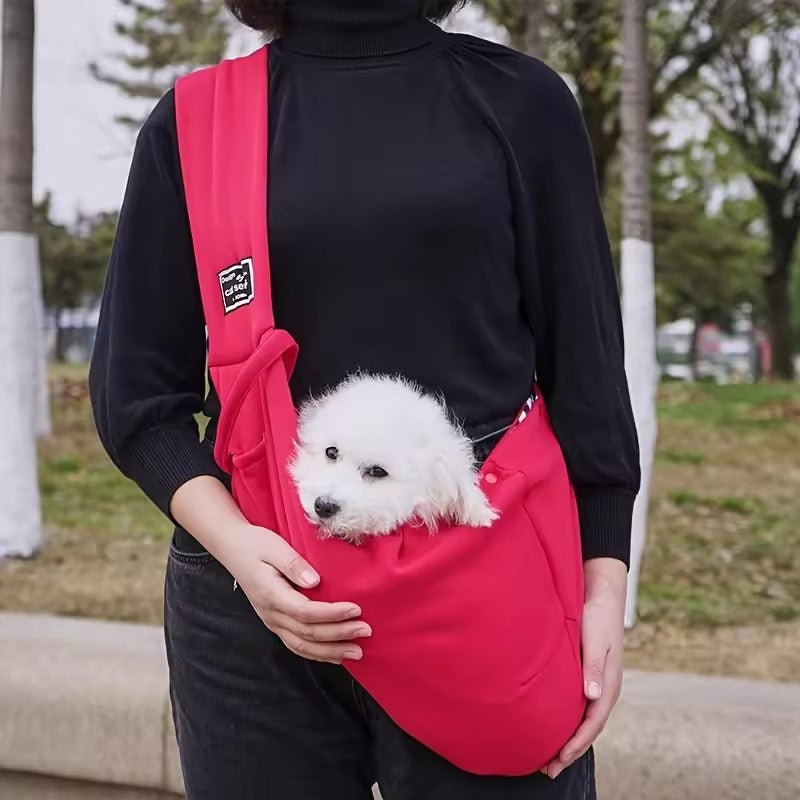 Small Pet Sling Carrier, Foldable Hammock-Style Shoulder Bag for Cats and Small Dogs, Portable Outdoor Carrying Pouch for Everyday Outings