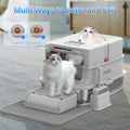 Modular Stainless Steel Cat Litter Box with Lid, Extra Large High-Sided Enclosed or Semi-Open Cat Toilet with Step, Mat and Scoop