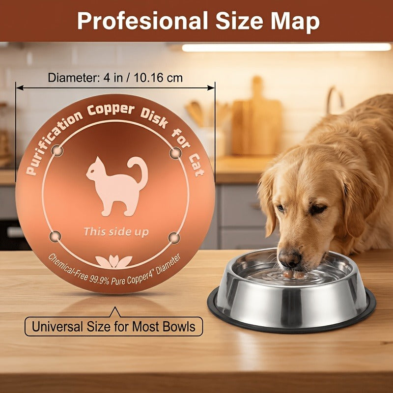Copper Pet Water Filter for Dogs and Cats, Reusable Battery-Free Watering Accessory with Cat or Dog Model Options for Daily Pet Care