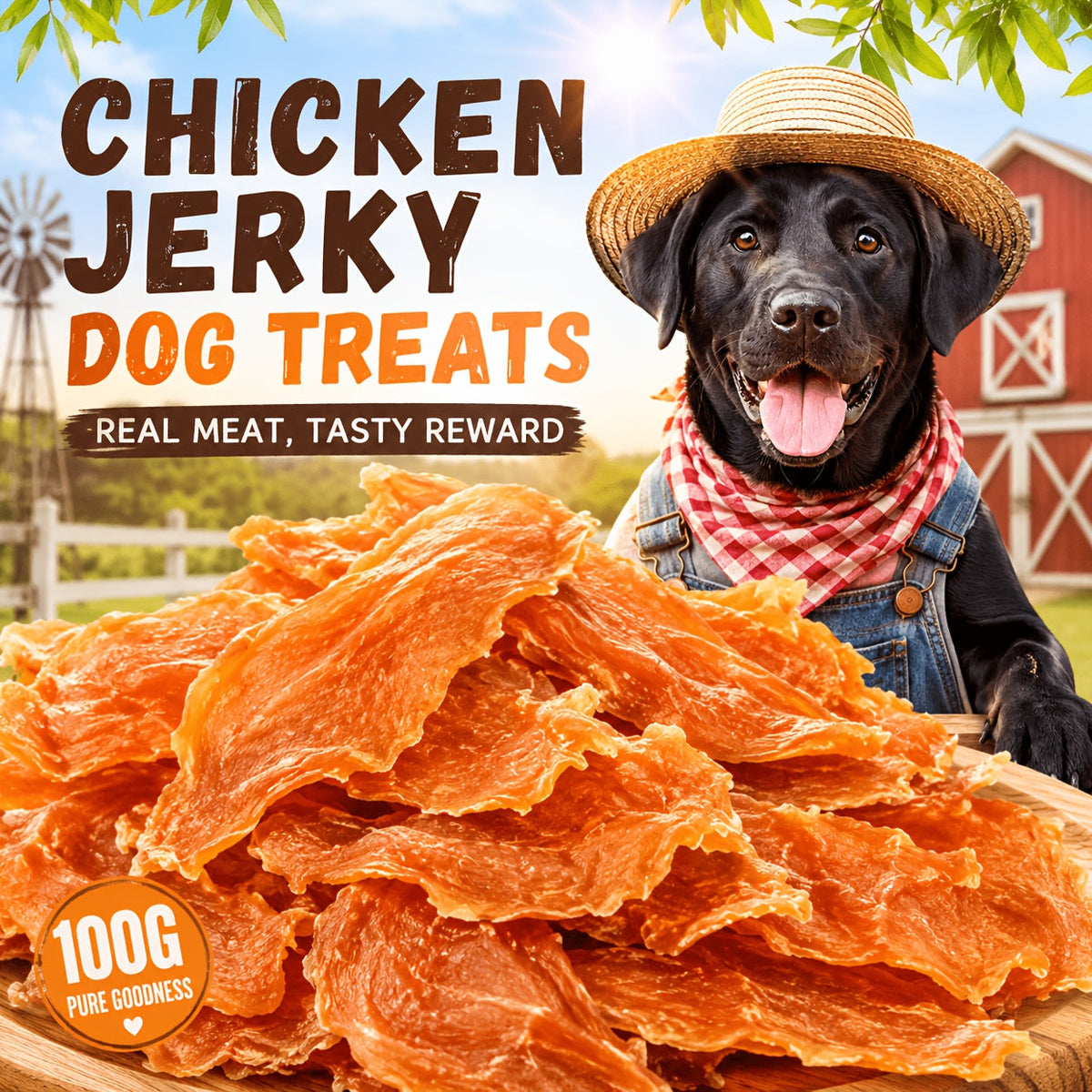 Chicken Jerky Dog Treats with Chewy Strip and Chicken & Duck Options for Supervised Training Rewards, Daily Snacks and Dog Lover Gifts
