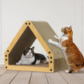 House Cat Scratcher Lounger, Reversible Five-Layer Cardboard Scratching Bed for Indoor Cats, 16.1 x 14.6 x 12 Inches in Brown or White