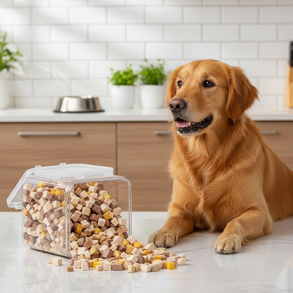 Freeze-Dried Dog Treat Mix, 150g / 5.29oz Beef Liver, Chicken and Egg Yolk Triple Combo for Supervised Training Rewards and Everyday Snacks