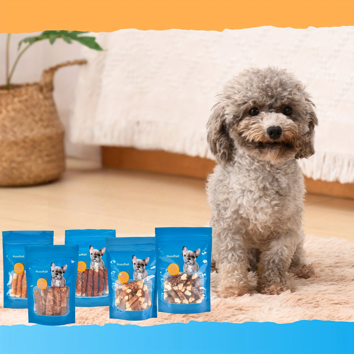 Dog Treat Snack Selection with 17.6oz Five-in-One Combo or 3.53oz Chicken Milk Stick Option for Supervised Rewards and Everyday Treat Time