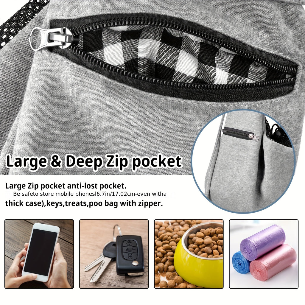 Dog Carrier Sling with Adjustable Shoulder Fit for Carrying Puppies and Cats, Pet Travel Shoulder Bag in Black, Gray or Blue for Everyday Outings