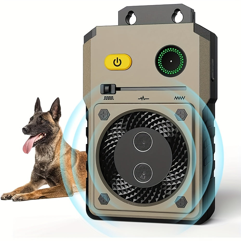Ultrasonic Bark Box with Dual Sonic Emitters, Rechargeable Dog Bark Control Device with 3 Modes and Listed 50ft Range for Supervised Use