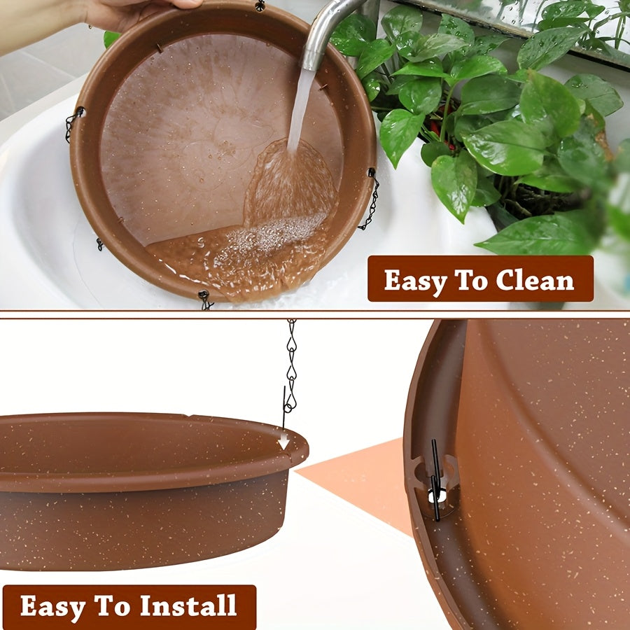 Hanging Solar Bird Bath Fountain with 30 cm Basin, Solar Water Pump and Spray Nozzles for Outdoor Garden, Patio and Backyard Decor