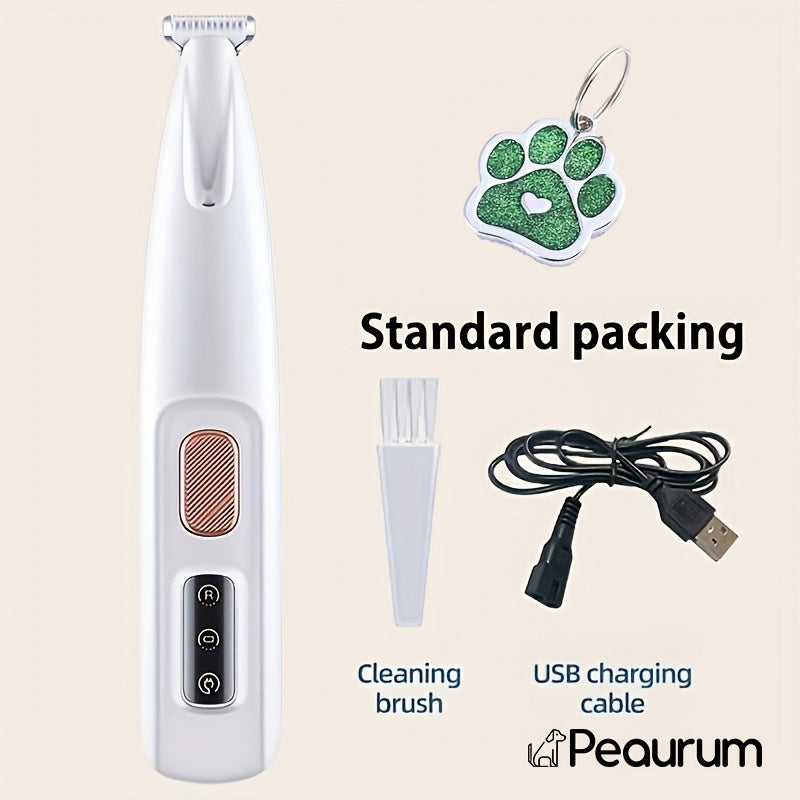 Pet Grooming Clippers for Cats and Small Dogs, White Low-Noise Hair Trimmer with USB and Battery Power for Home and Travel Grooming
