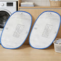 Replacement Litter Box Liners 2 Pack, Oval Inserts with White Base and Blue Trim for Compatible Semi-Open Self-Cleaning Cat Litter Systems