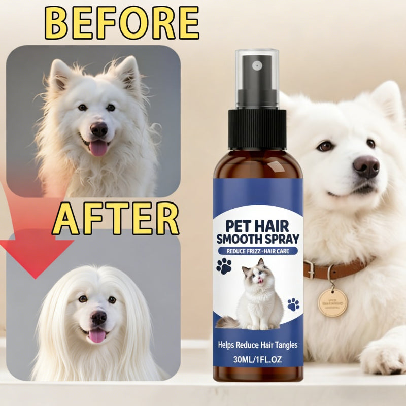 Pet Detangling Spray 30 mL, Fur Smoothing Grooming Spray for Dogs and Cats, Coat Care for Easier Brushing and Everyday Tangle Management