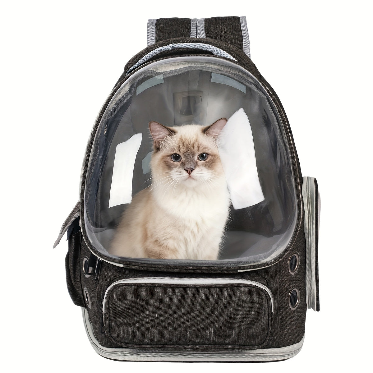 Cat Carrier Backpack with Clear Bubble Window, Breathable Space Capsule Travel Bag with Zipper Entry for Cats and Kittens, Six Color Options