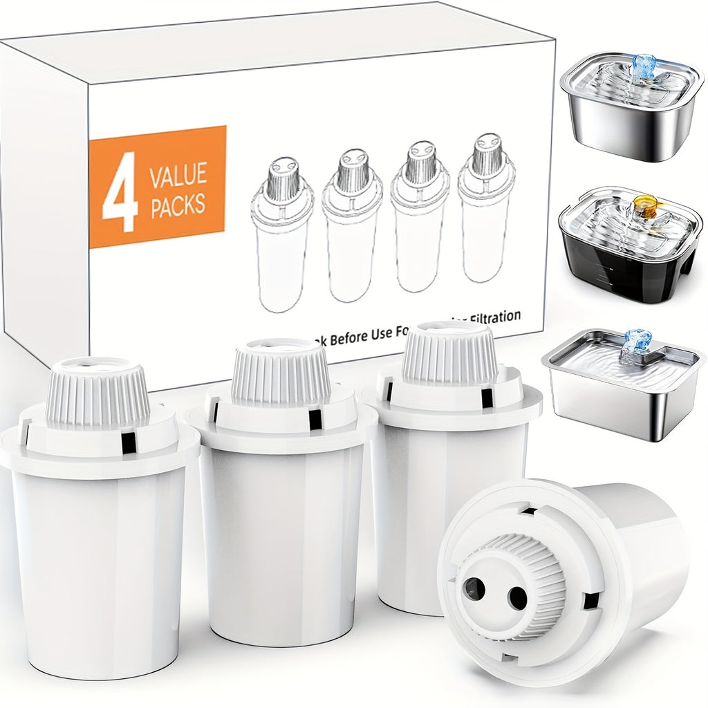 Vertical Pet Fountain Filters 4 Pack, 7-Layer Replacement Cartridges for D2341, D2223, D2322 and D2340 Dog and Cat Water Dispensers