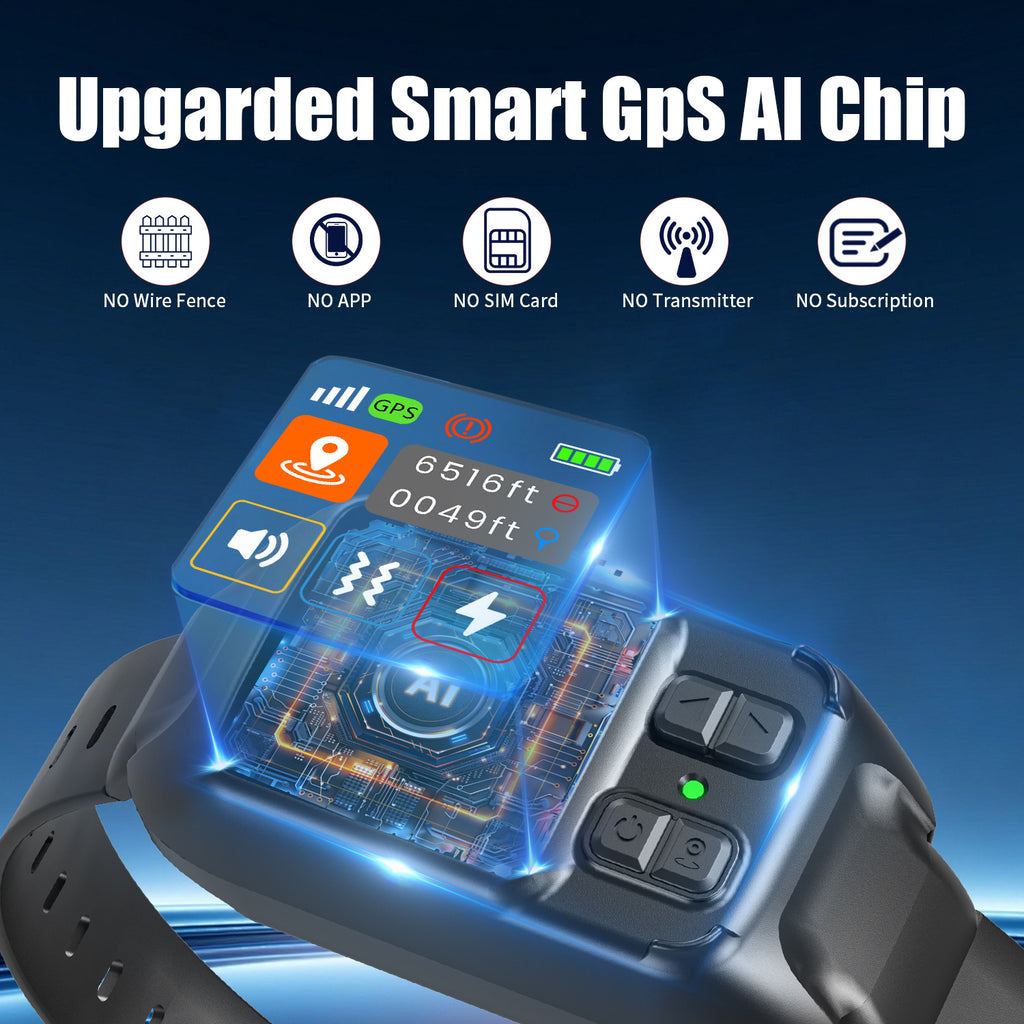 GPS Dog Fence Collar with App Support, Wireless Virtual Electric Fence and Smart Pet Locator for Supervised Outdoor Boundary Training