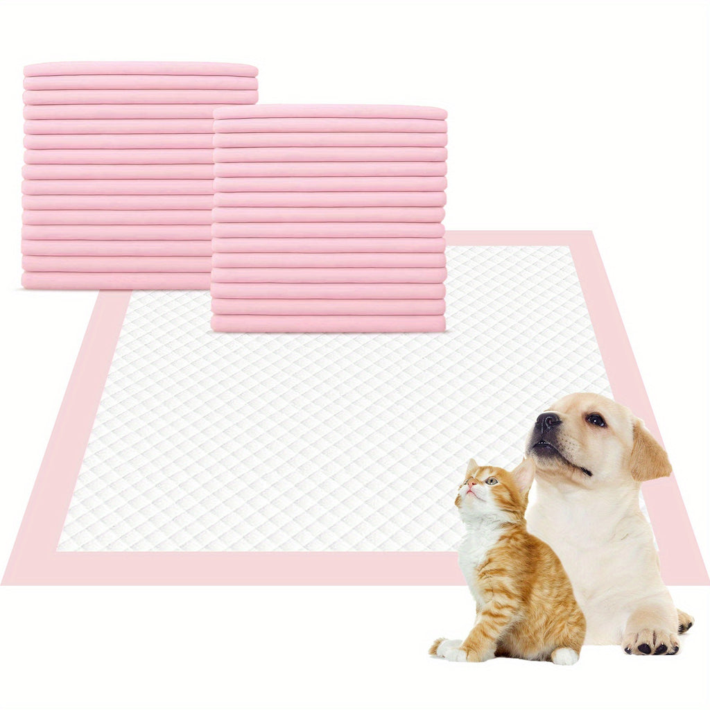 Pink Puppy Pee Pads 100 Count, 23.2 x 23.2 Inch Six-Layer Absorbent Pet Potty Training Mats for Indoor Housebreaking, Kennels and Everyday Home Care