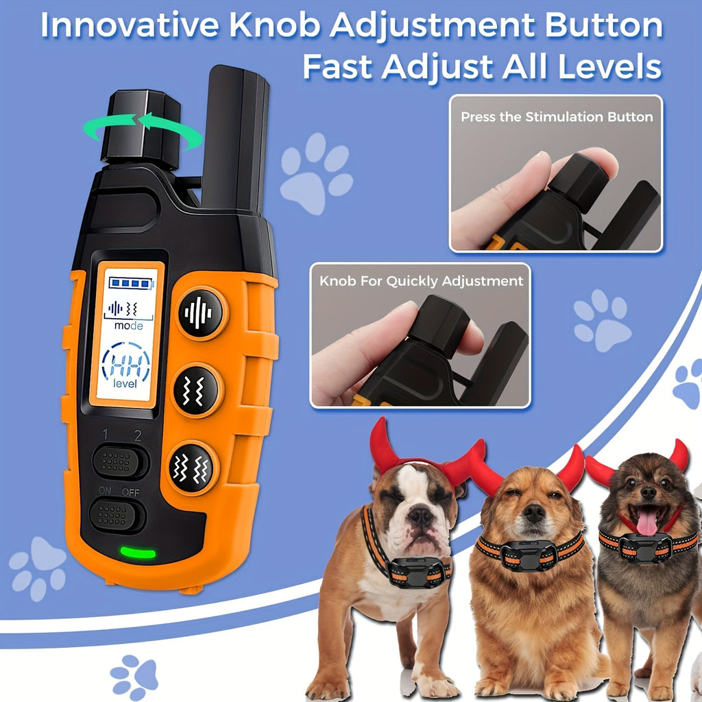 Rechargeable Dog Training Collar for 2 Dogs, 2800ft Listed Remote Range with Beep, Vibration and Static Stimulation for Supervised Training