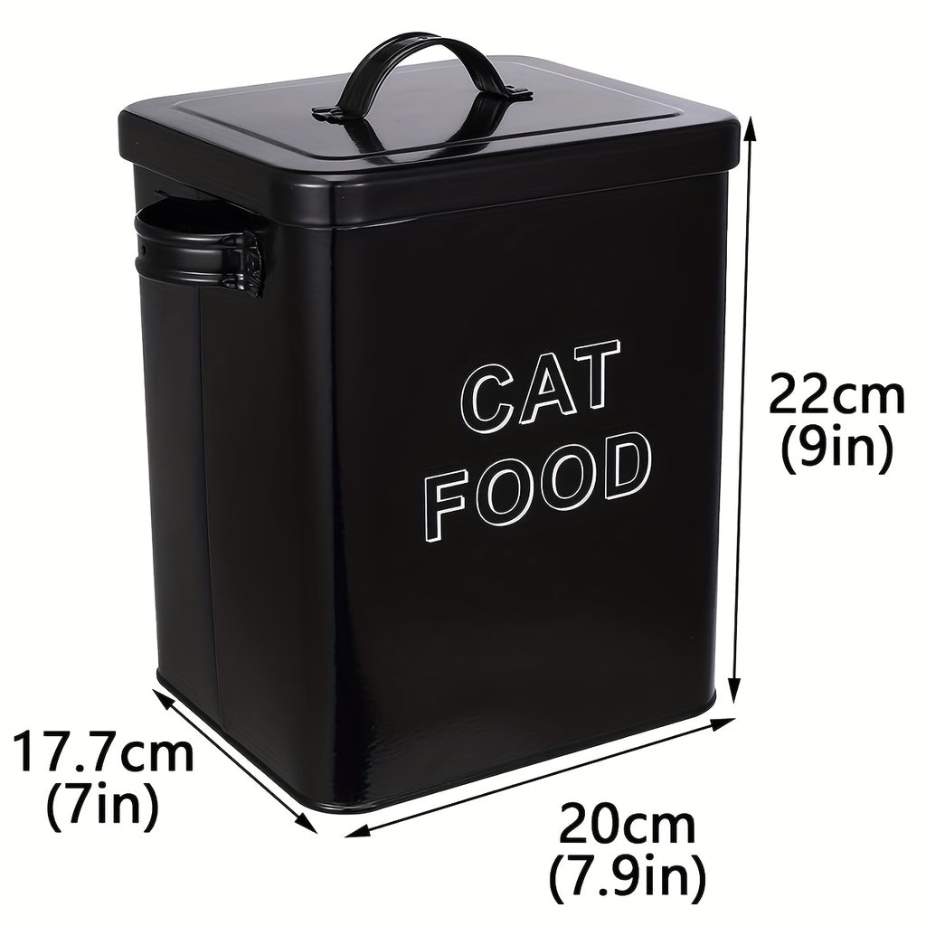 Pet Food Storage Canister Set, Airtight Carbon Steel Containers with Lids and Measuring Scoop for Dog and Cat Dry Food, Treats and Pantry Organization