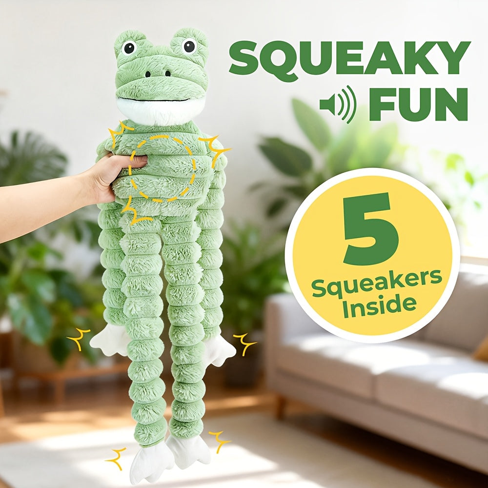 Large Plush Dog Toy 36 Inch with Squeaker and Crinkle Sounds, Tie-Dye Octopus or Frog Options for Supervised Interactive Play and Gentle Tug