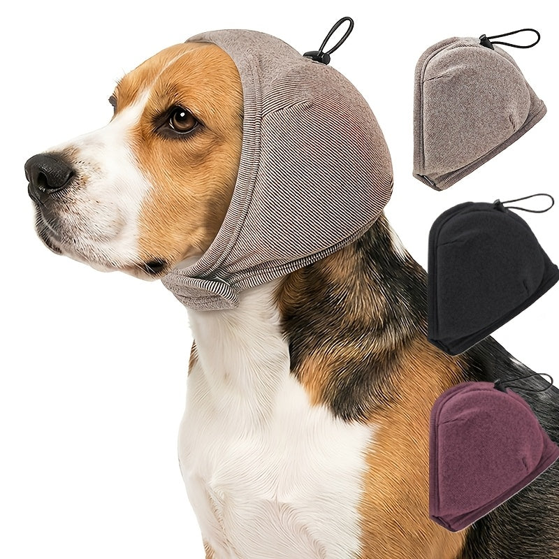 Dog Grooming Hood with Foam Pad, Adjustable Head Wrap for Supervised Bathing and Grooming Routines, Brown Dark Gray or Crimson in S M L