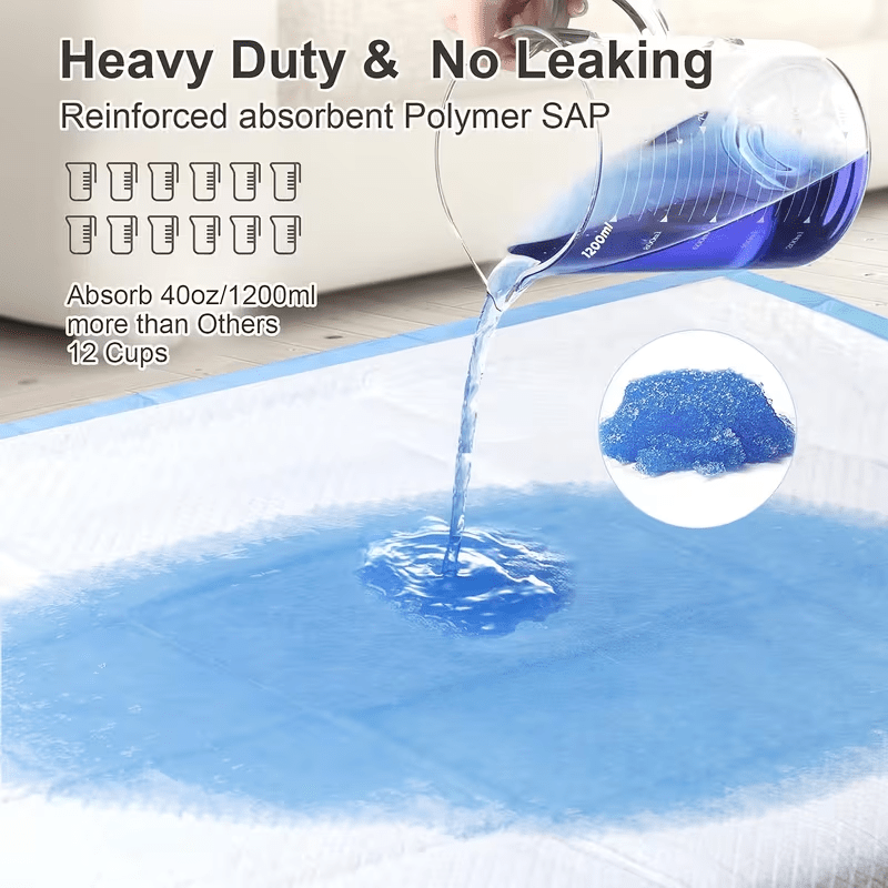 Dog Pee Pads with Adhesive Tabs, XXL 100 Count Puppy Training Pads with 6-Layer Absorbent Construction, Quick-Dry Leak-Proof Potty Pads for Indoor Use