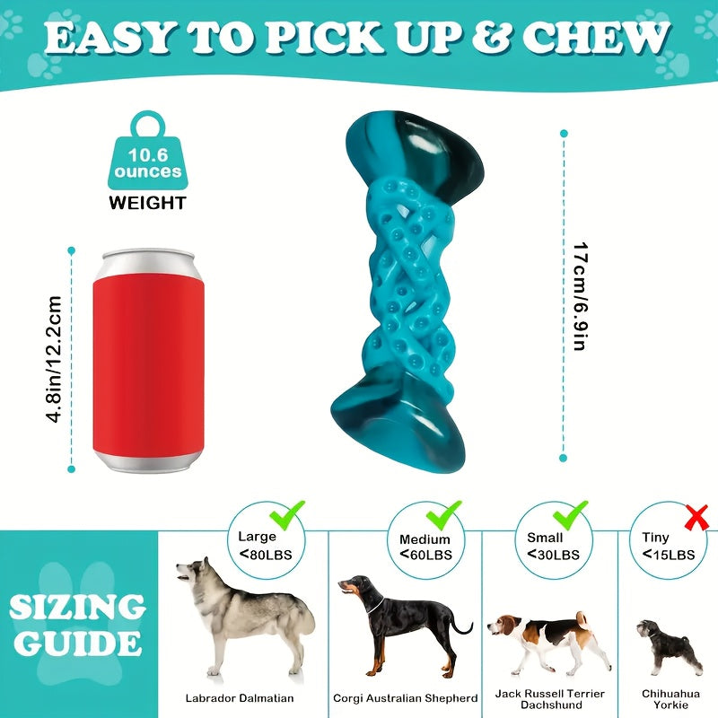 Dog Chew Toy with Twisted Bone Texture, Beef-Flavored Nylon Chewing Bone 6.7 Inches for Medium and Large Dogs, Single Piece for Supervised Play