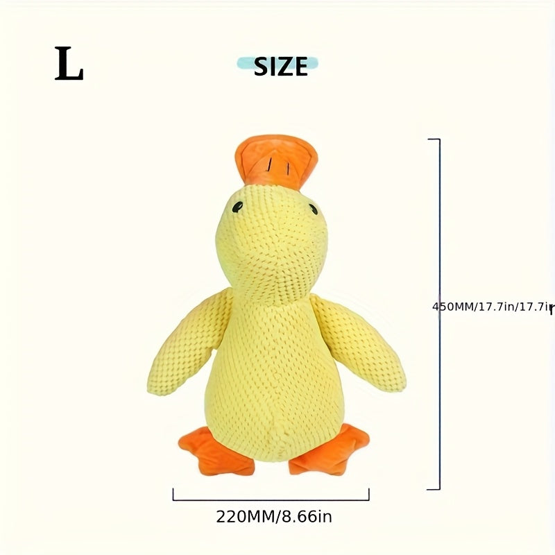 Plush Duck Dog Toy with Squeaker, Big Yellow Duck Soft Animal Toy for Supervised Interactive Games, Indoor Play and Dog Gift Baskets