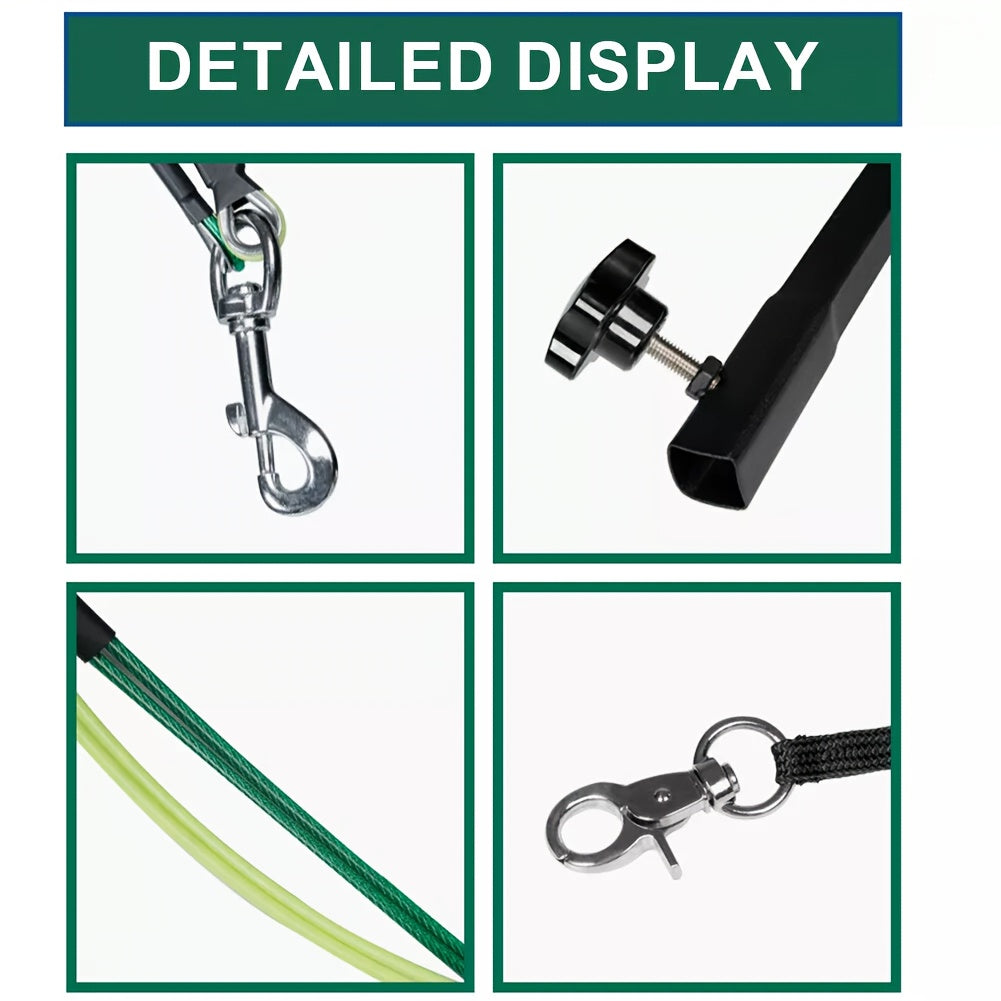 Telescopic Dog Grooming Arm in Black, Height Adjustable Pet Grooming Rack with Fixing Device for Supervised Bathing, Trimming and Coat Care