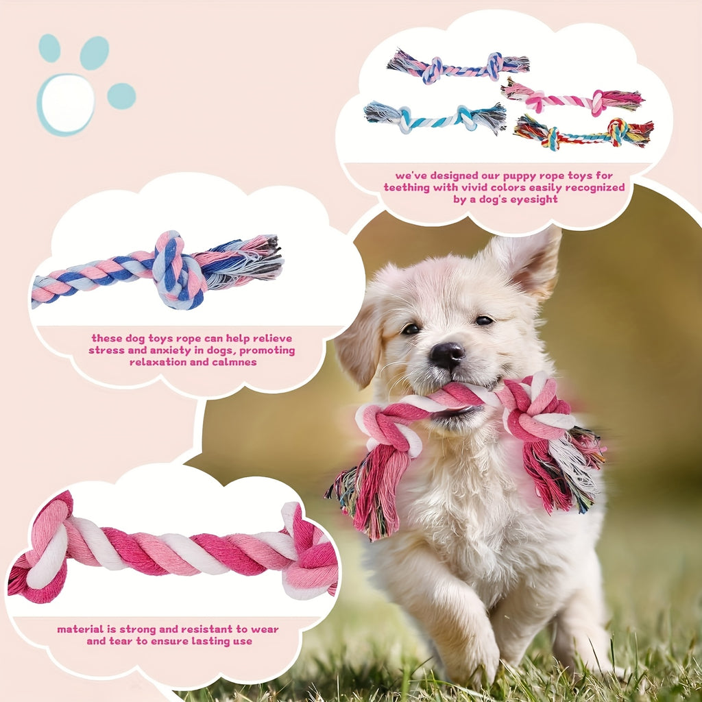 Puppy Toy Variety Pack for Small Dogs, Random 6, 12 or 19 Piece Assortment with Rope and Squeaky Toy Styles for Supervised Chew, Fetch and Tug Play