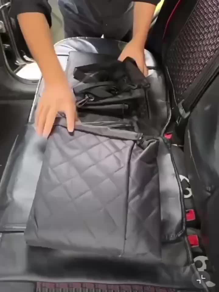 Waterproof Dog Car Seat Cover Hammock with Mesh Window, Zippered Side Flaps and Non-Slip Backseat Protection, 54 x 58 Inches, Black