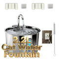 Filtered Cat Water Fountain 74.39oz, Stainless Steel Automatic Pet Drinking Dispenser with Quiet Pump for Cats and Dogs, Three Style Options