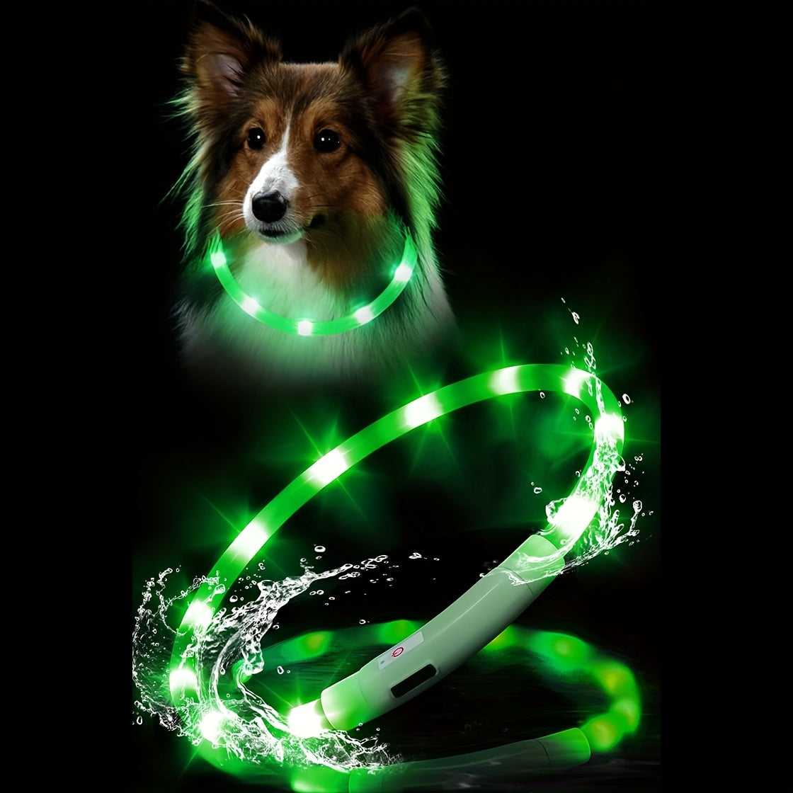 Rechargeable LED Dog Collar with Cut-to-Fit Glow Tube, 3-Mode Light Up Neck Ring for Night Walking and Running, Single and Multi-Pack Color Options