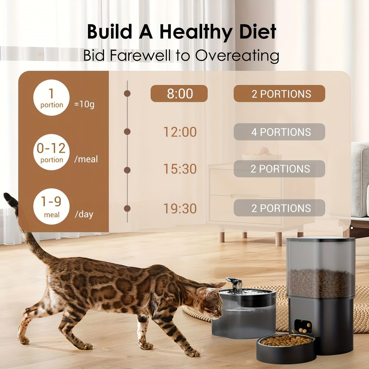 WiFi Cat Feeder and Water Fountain Set, 3L Automatic Food Dispenser with 2.5L Filtered Pet Drinker for Everyday Cat and Dog Feeding Routines