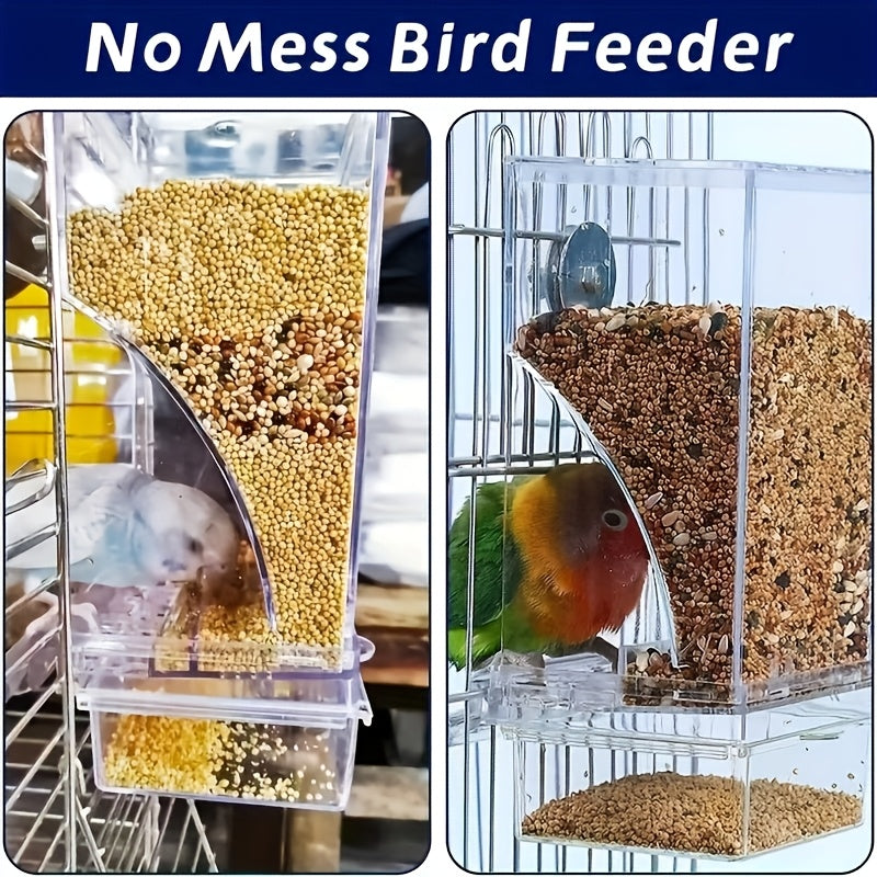 Window Bird Feeder with Removable Tray, Battery-Free Clear Acrylic Suction Cup Feeder for Outdoor Wild Bird Feeding and Close-Up Bird Watching at Home