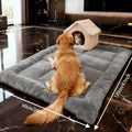 Large Dog Sleeping Mat, Thick Soft Washable Non-Slip Winter Pet Floor Bed in Grey, L to XXXL Sizes for Multi-Dog Family Lounging