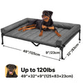 Elevated Dog Bed with Removable Pillow-Top Mat, Three-Sided Bolster Pet Cot with Breathable Teslin Mesh, Steel Frame and Non-Slip Feet in Four Sizes