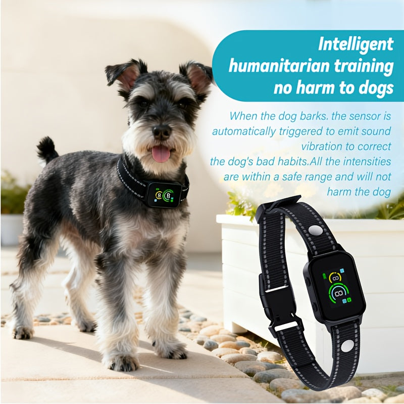USB No Shock Bark Collar for Dogs, Nylon Electronic Bark Control Training Collar in 1 or 2 Pack Options for Owner-Supervised Training Routines