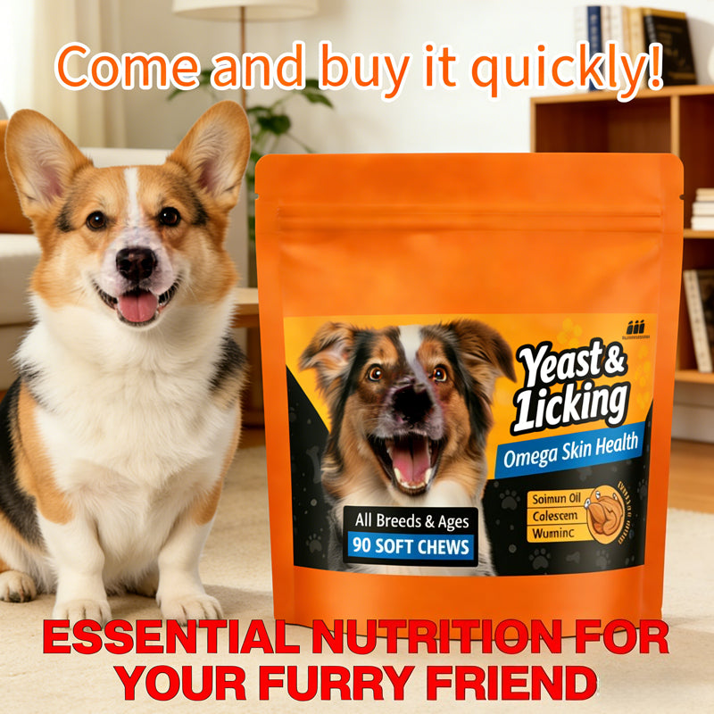 Dog Skin and Coat Chews with Omega 3 and Virgin Coconut Oil, Chicken Flavor Chewable Supplement for Everyday Canine Grooming Care