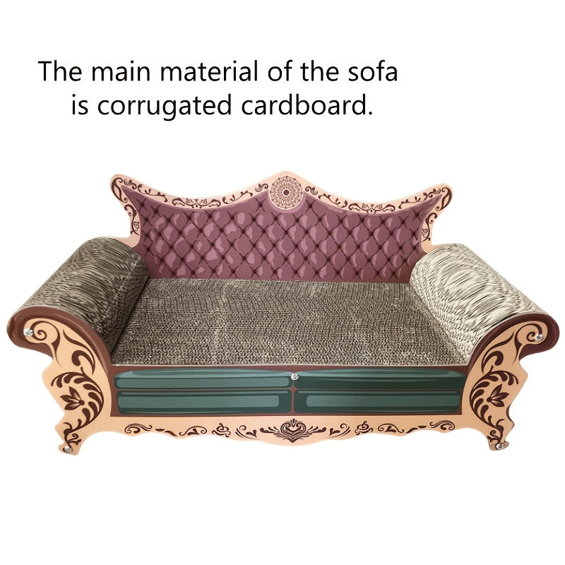Cat Scratching Board Lounger, Chaise-Style Cat Sofa Bed with Integrated Scratching Surface for Indoor Cats, Daily Scratching and Rest