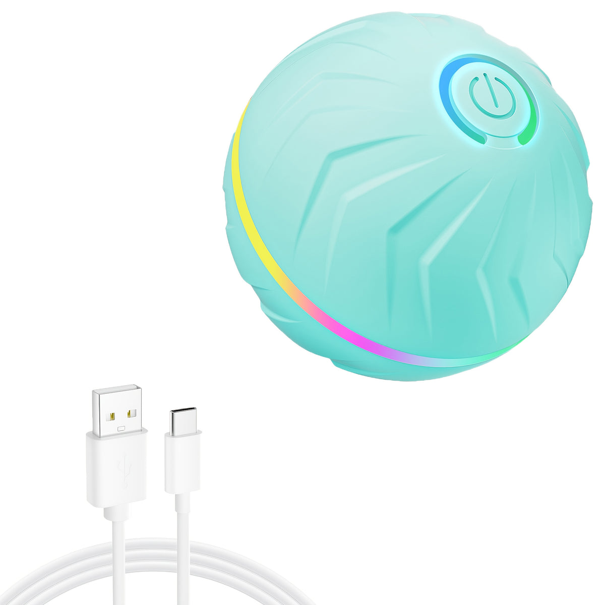 Automatic Jumping Dog Ball, Rechargeable Interactive Bouncing and Rolling Pet Toy for Supervised Chase Play, Single Ball in Eight Color Options
